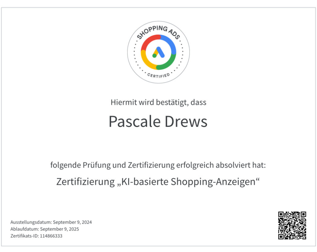 Google Ads Zertifikat